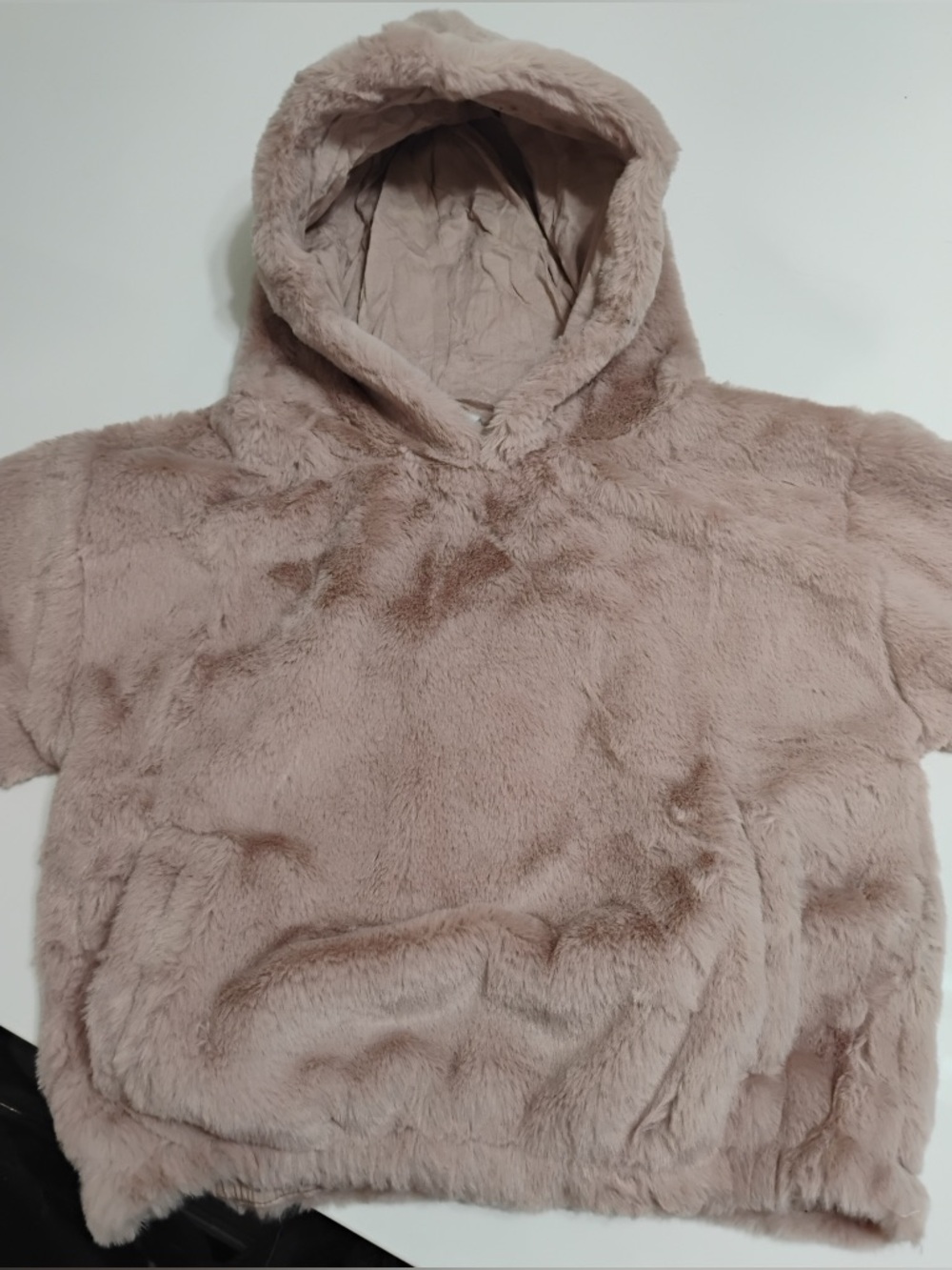 Zara Plush Hooded Pullover in Blush Pink